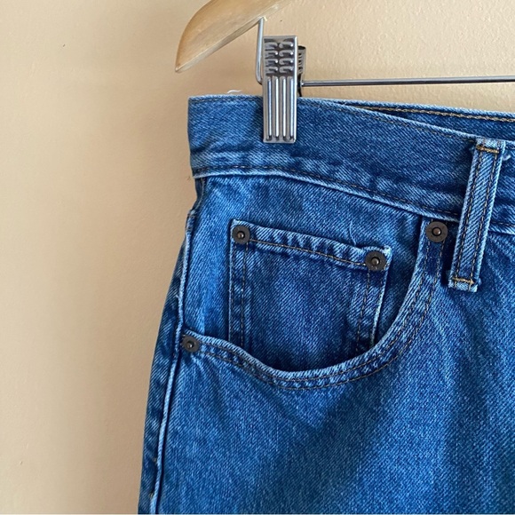 Levis High Waisted Straight Jeans Woman 30 Medium Wash Preppy Streetwear FLAW - Picture 4 of 16